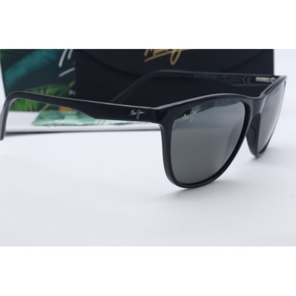 Maui Jim Sugar Cane MJ 783-02 Black Cat Eye Sunglasses Gray polarized Lens 57mm - Picture 3 of 5
